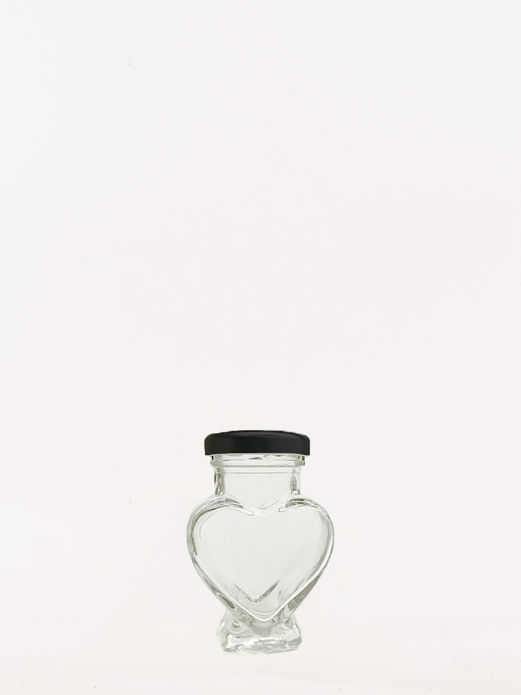 100ml (3.5oz) Heart Shaped Jars With Lids