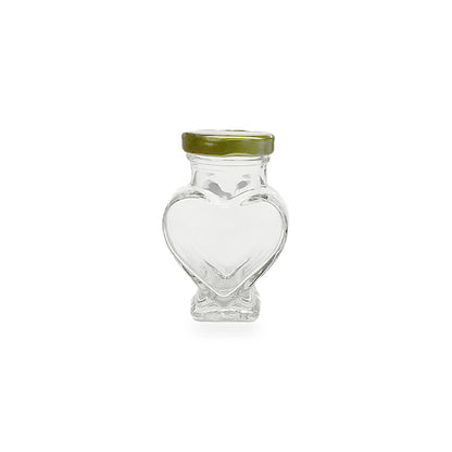 100ml (3.5oz) Heart Shaped Jars With Lids