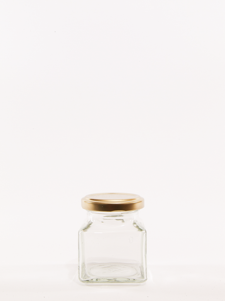 130ml - 4oz Clear Square Glass Jars With Lids