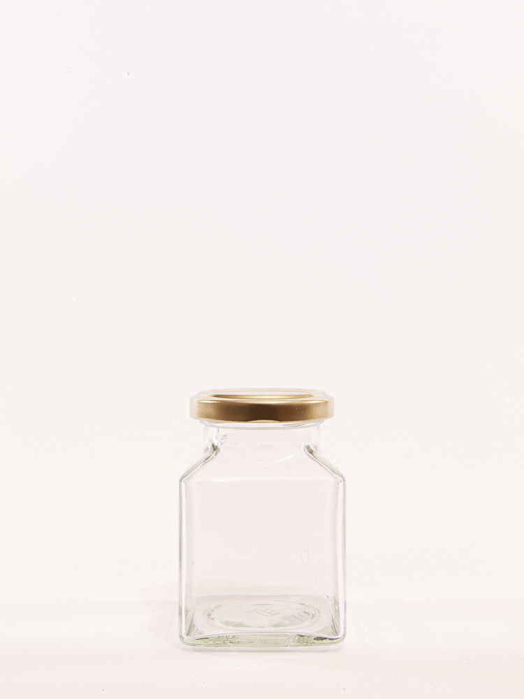 200ml (8oz) Clear Glass Square Jars With Lids