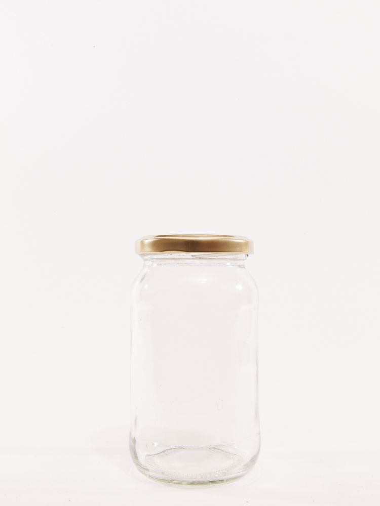 380ml (1 lb) Clear Glass Round Jars With Lids